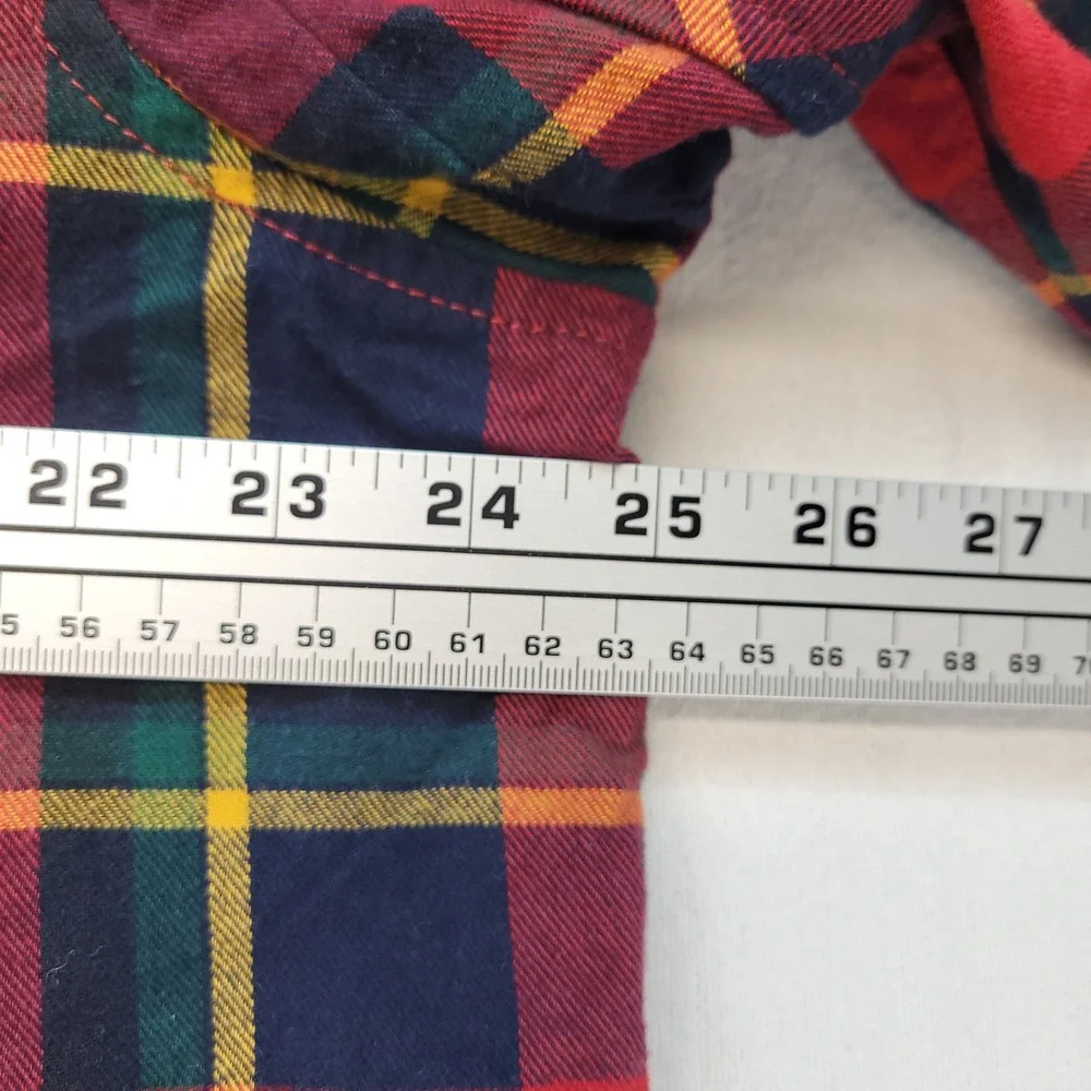Duluth Free Swingin Flannel Shirt Mens Large Tall Red Plaid Untucked Relaxed Fit